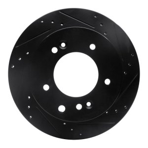 Kia Sorento Brake Rotor (1) - Rear Right - R1 Concepts - Drilled & Slotted - Black - `03-`06